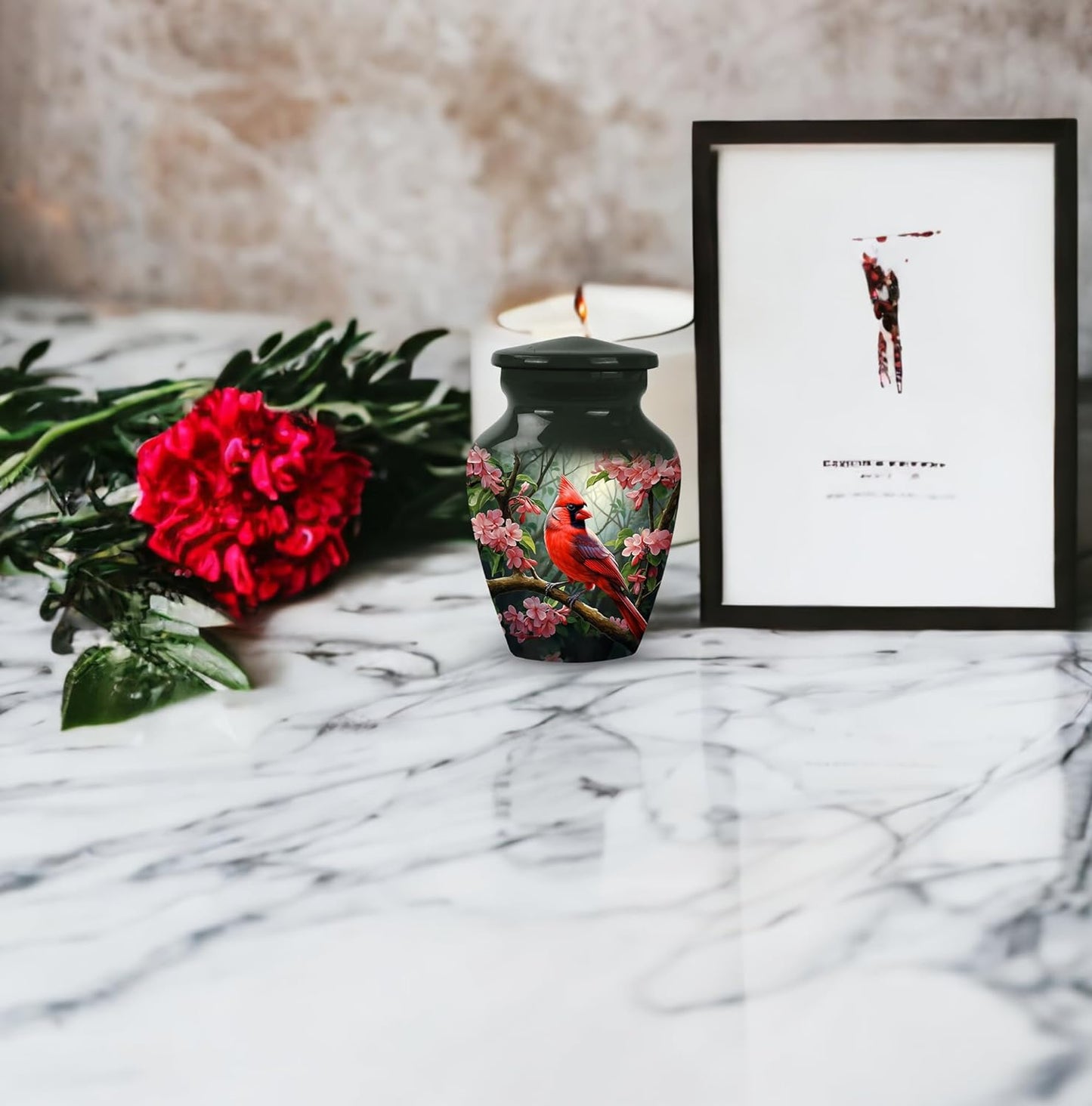 Red Cardinal Bird Keepsake Cremation Urn for Ashes for Women