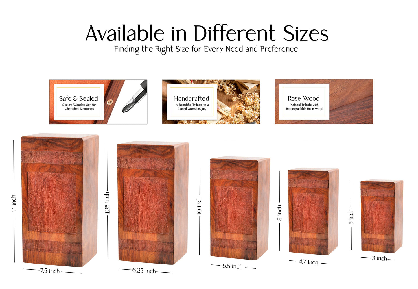 Large Tree of Life wooden urn for human ashes, male or female keepsake memorial burial urn
