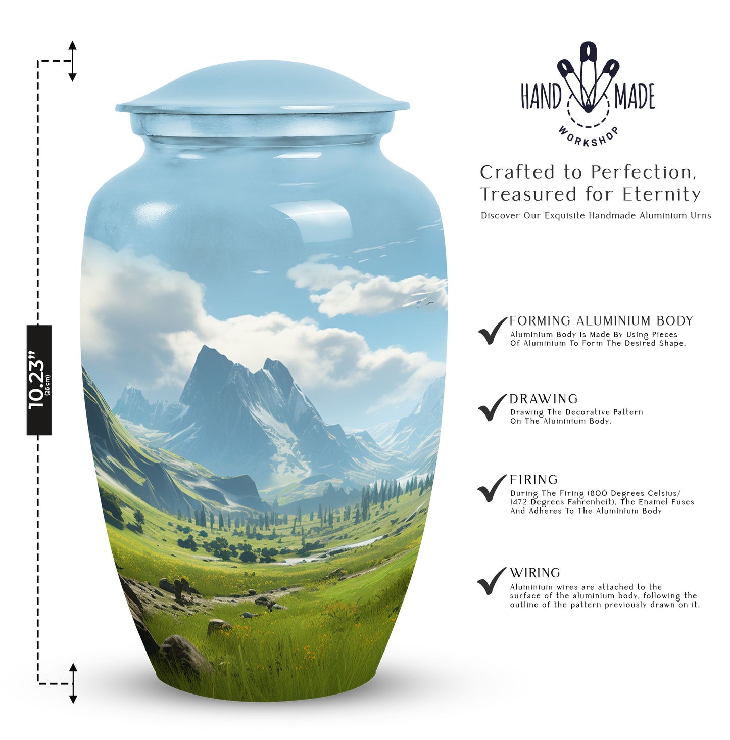 Elegant Ocean Waves urn for adult female ashes, a unique choice for mom or dad cemetery urns, enhancing ocean-themed home decor
