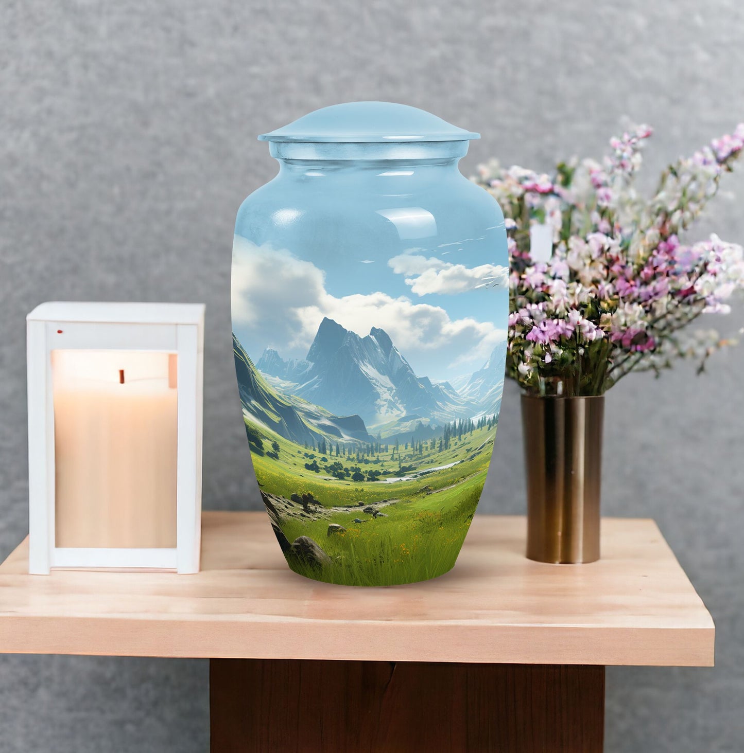 Elegant Ocean Waves urn for adult female ashes, a unique choice for mom or dad cemetery urns, enhancing ocean-themed home decor