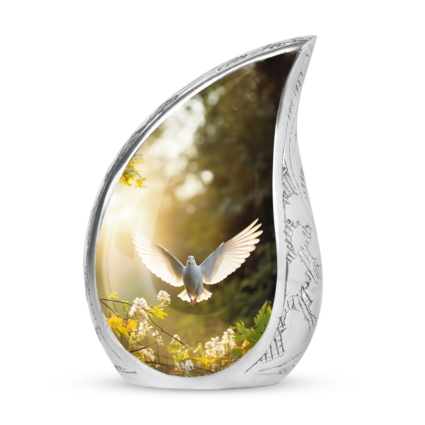 Large Dove Urn with Sunlight Effect, Ideal Cremation Container for Men's Ashes