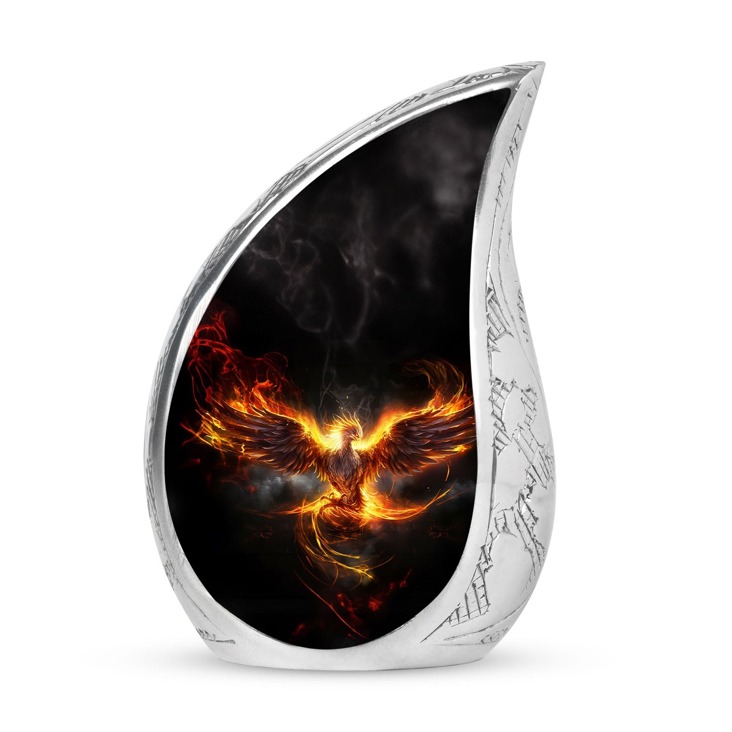 Angry Phoenix Spreading Wings in Fire | Large Cremation Urn for Ashes