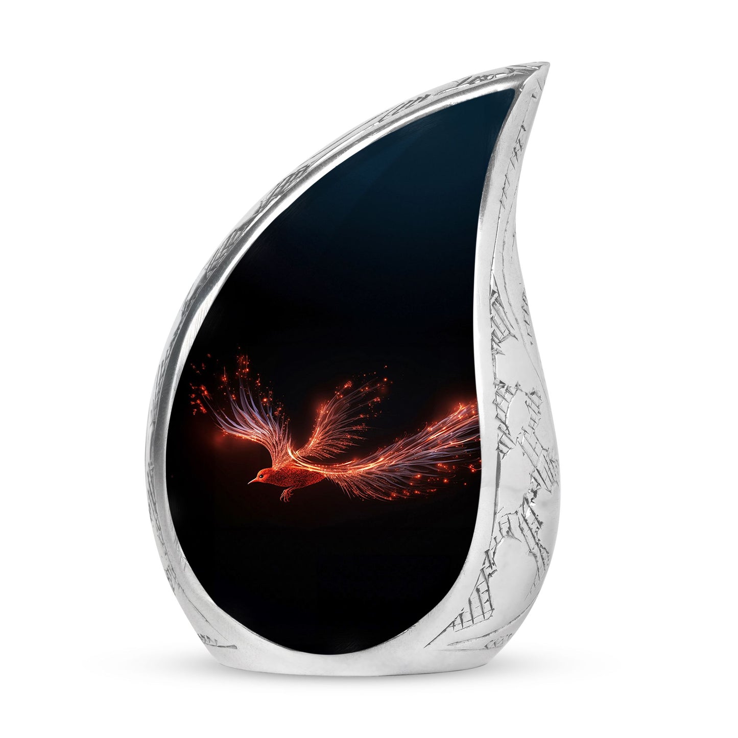 Large Red Sparrow themed cremation urn for human ashes, suitable for adult women