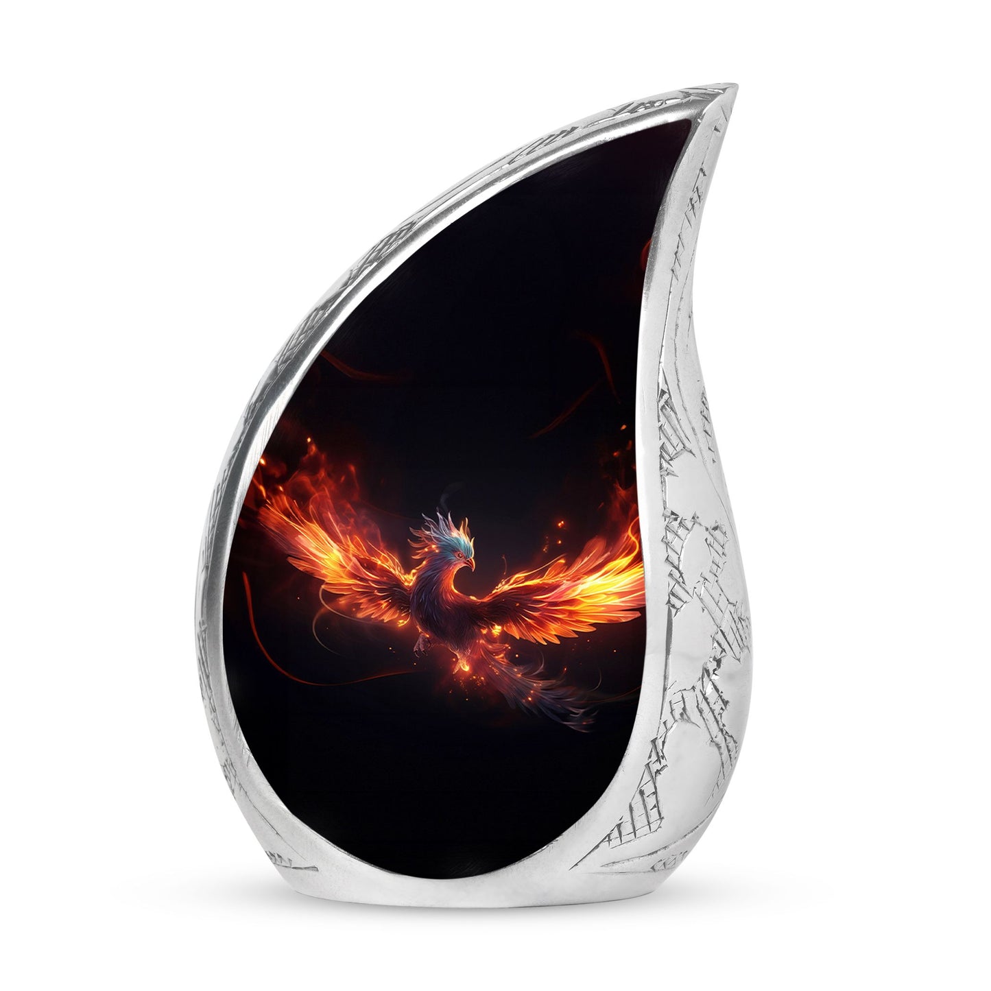 Red and Blue Phoenix Fire - Large Cremation Urns for Human Ashes