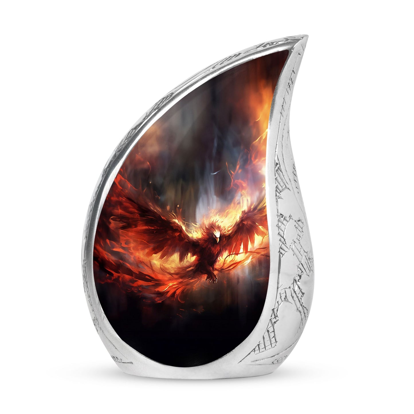 Red Big Phoenix In Fire Cremation Urn | Unique Large Decorative Urn