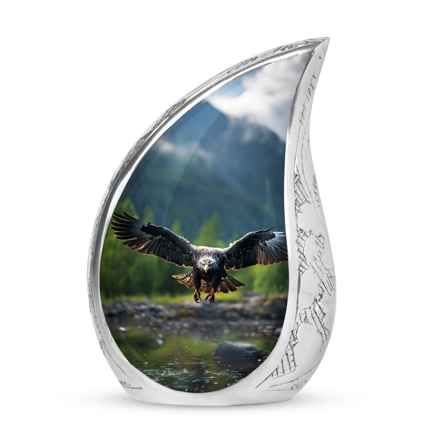 Eagle Flight in Forest Large Cremation Urn | Human Ashes Holder