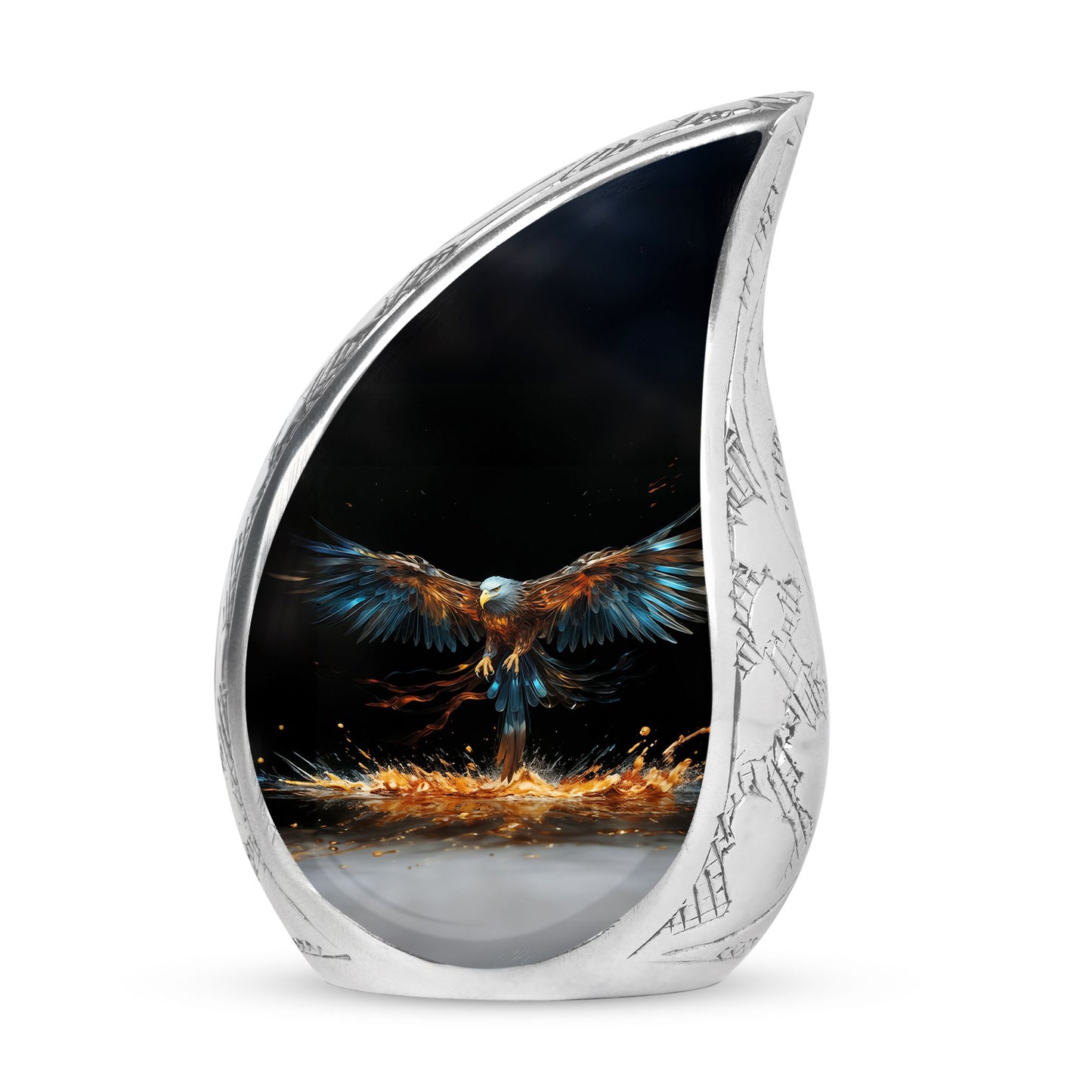 Large white head eagle urn designed for holding adult human ashes, ideal for funerals and memorials