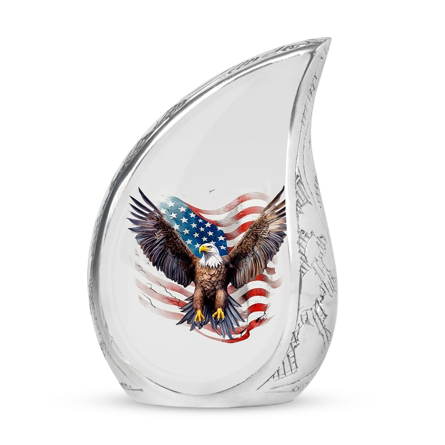Eagle Painted American Flag Large Urn for Ashes | Memorial Urns For Ashes