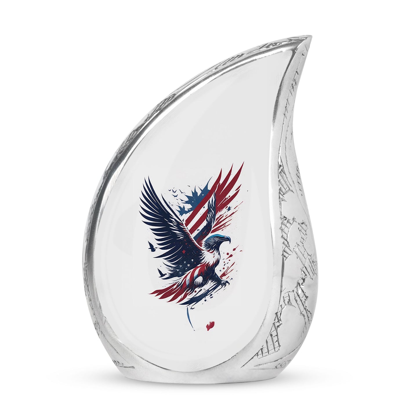 Flying Eagle With American Flag Large Cremation Urns For Adult Human Ashes