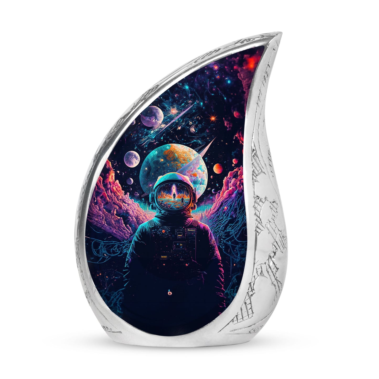 Astronaut Theme Drop Shaped Cremation Urn For Human Ashes