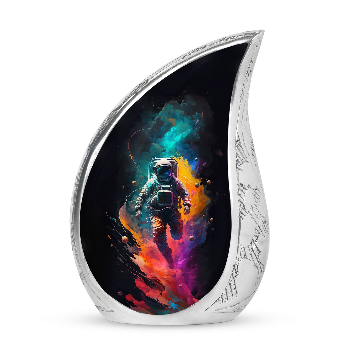 Astronaut With Rainbow Memorial Urn | Unique Cremation Urn For Ashes