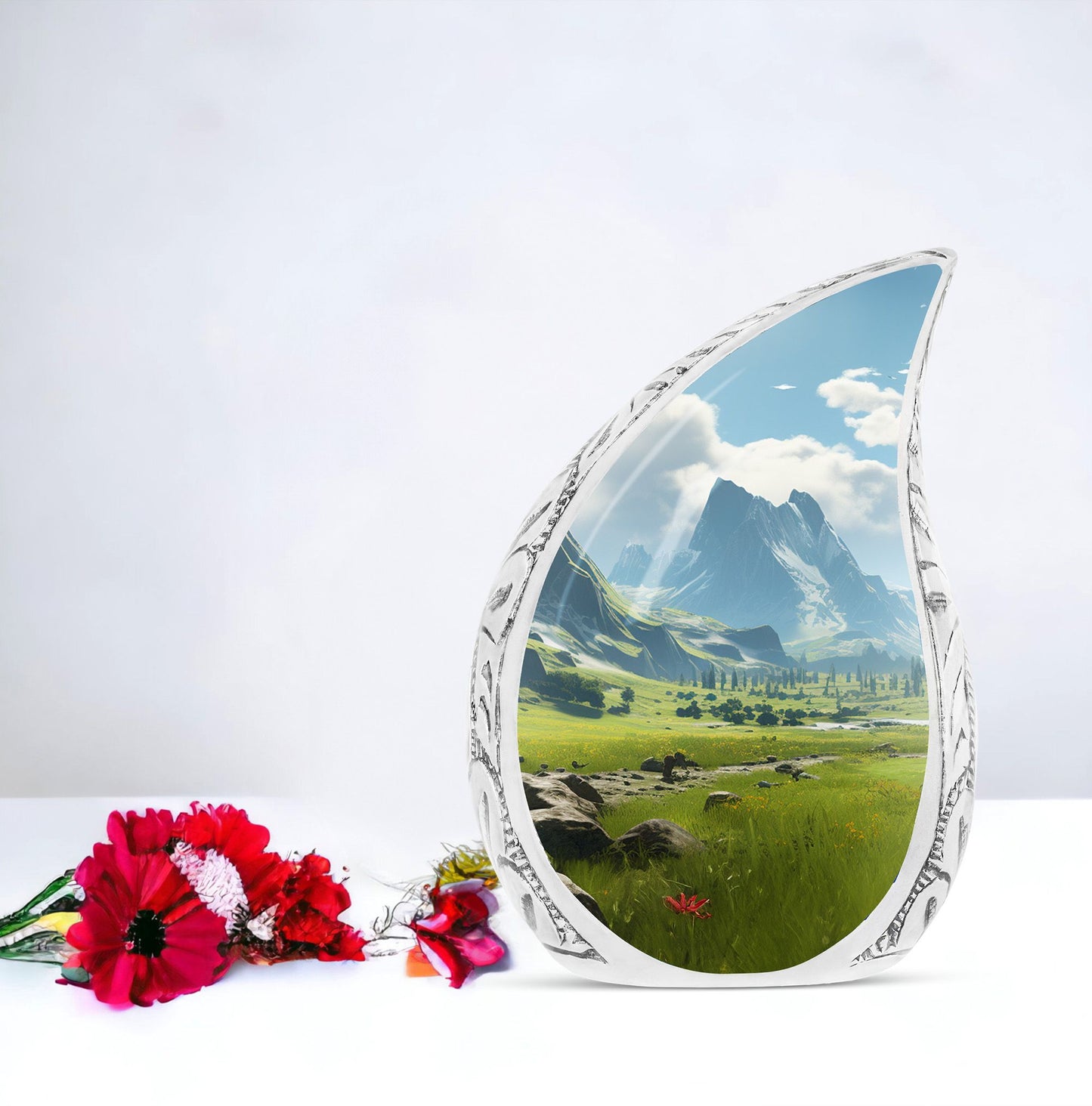 Medium-sized ocean waves themed funeral urn for female adult ashes