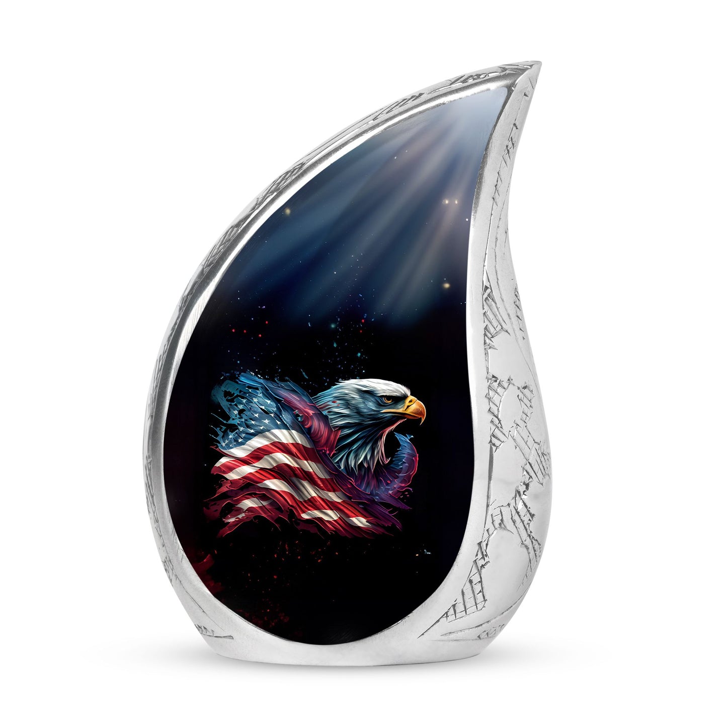 Eagle American Flag Cremation Urn ,Container For urn for human ashes