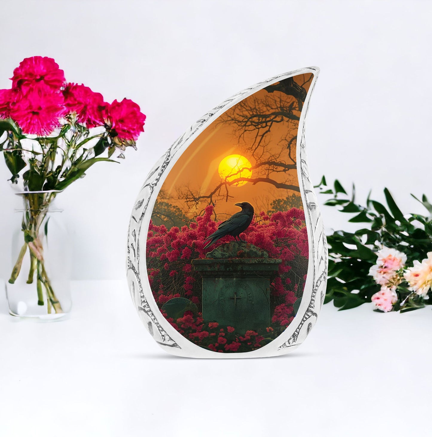 Large Twilight Guardian urn, a decorative choice for adult human ashes, suitable for both men and women
