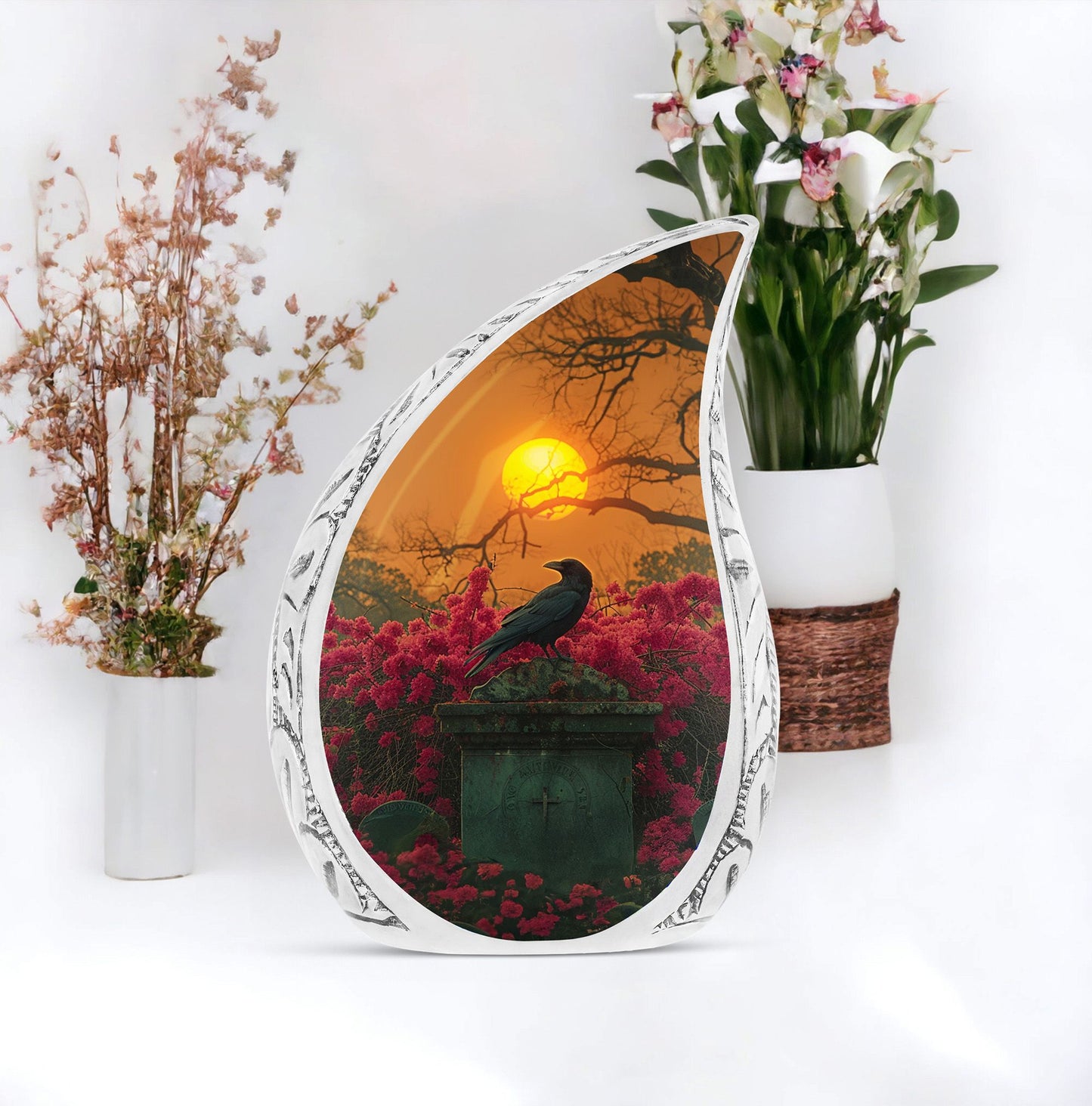 Large Twilight Guardian urn, a decorative choice for adult human ashes, suitable for both men and women