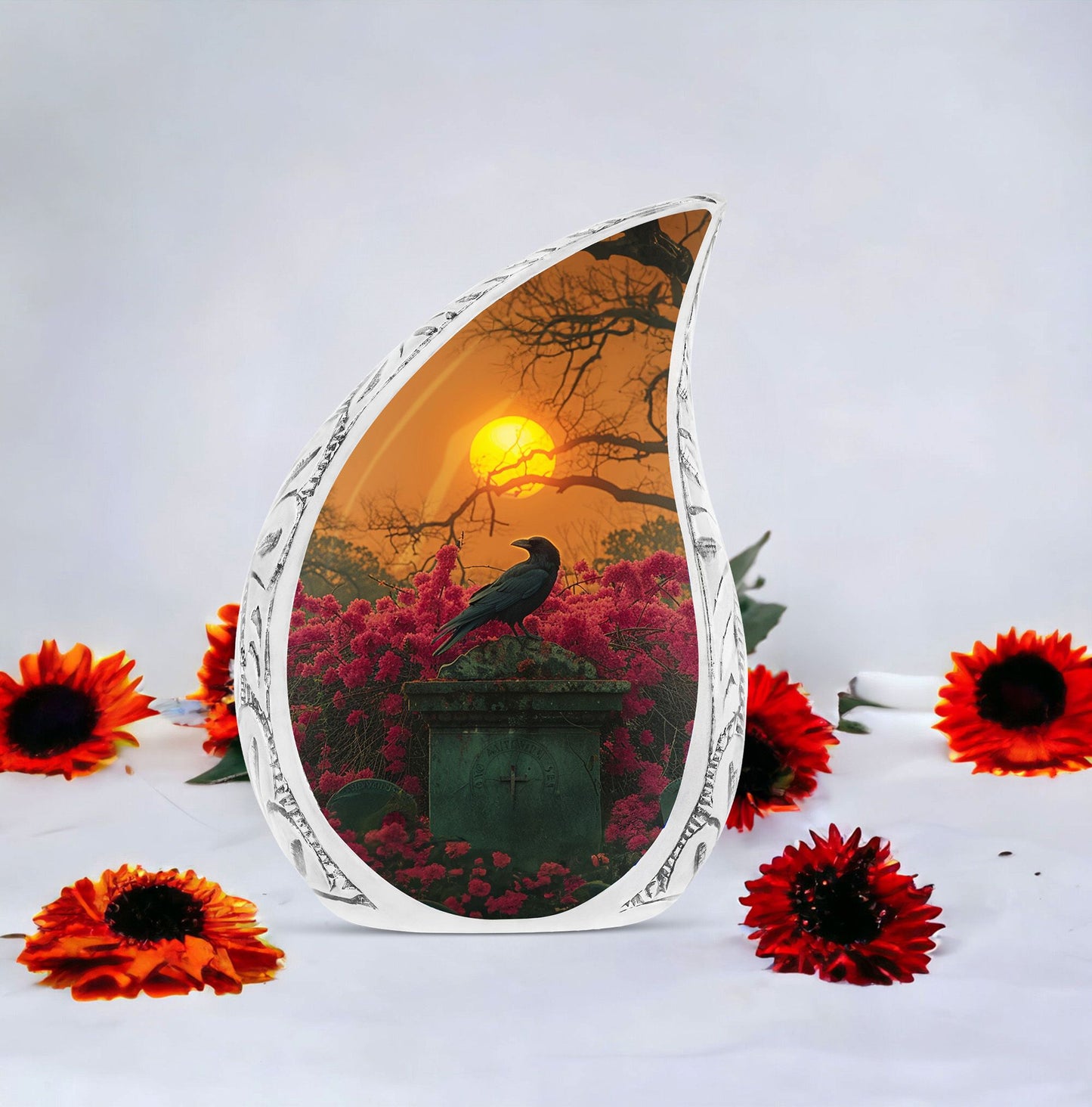 Large Twilight Guardian urn, a decorative choice for adult human ashes, suitable for both men and women