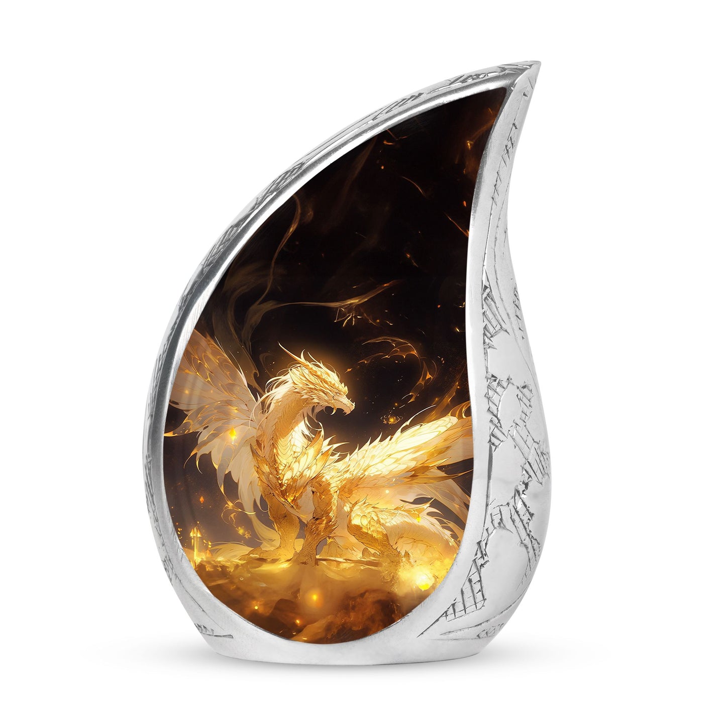 Phoenix Pattern Cremation Urn For Storing Cremated Human Ashes