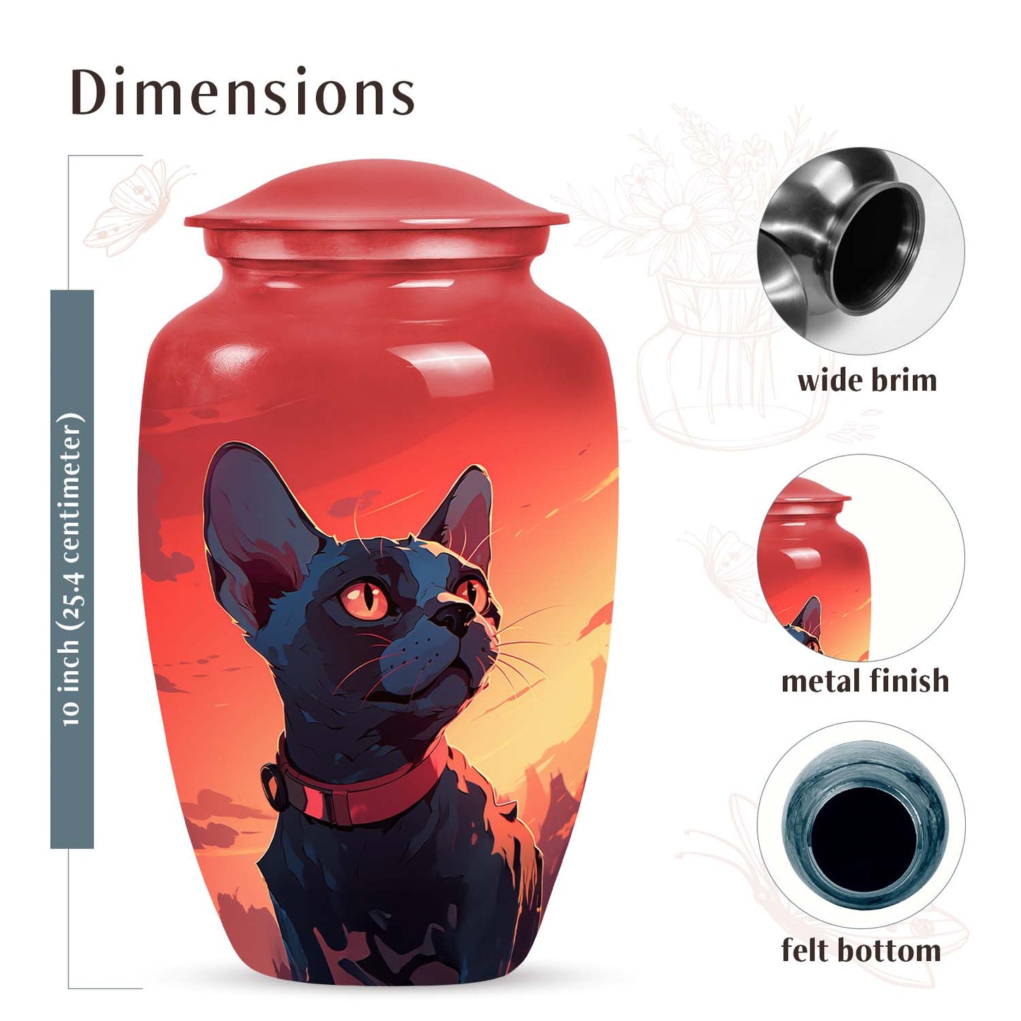 Black Cat Urn