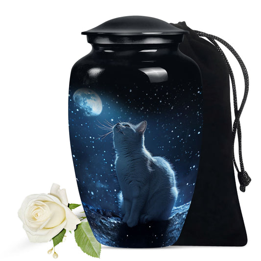 Moon-Cradled Cat Cremation Urn For Pet | Custom Urn For Cat Ashes