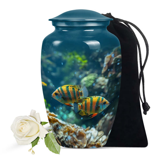 Ocean Fish Funeral Urn | Decorative Memorial Urn For Human Ashes