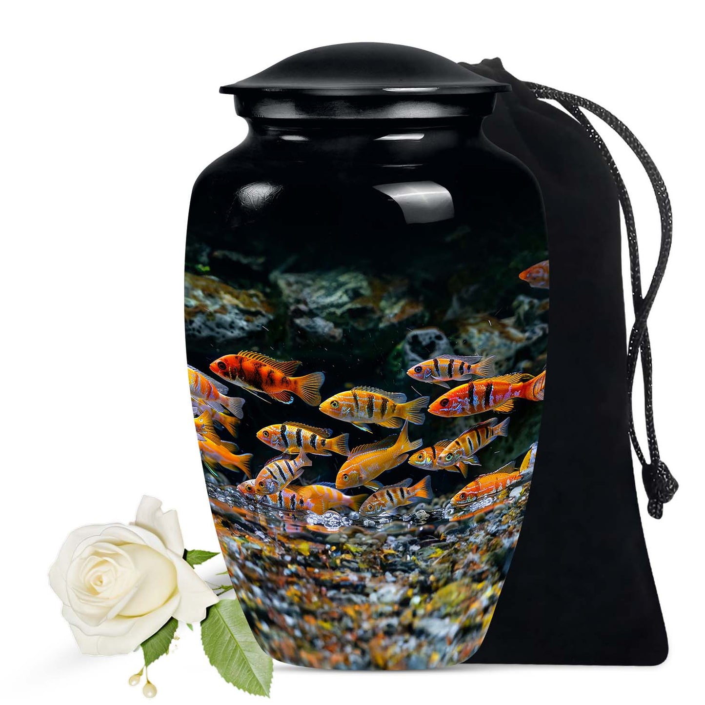 Large and unique fish design urn, ideal for preserving mother's ashes
