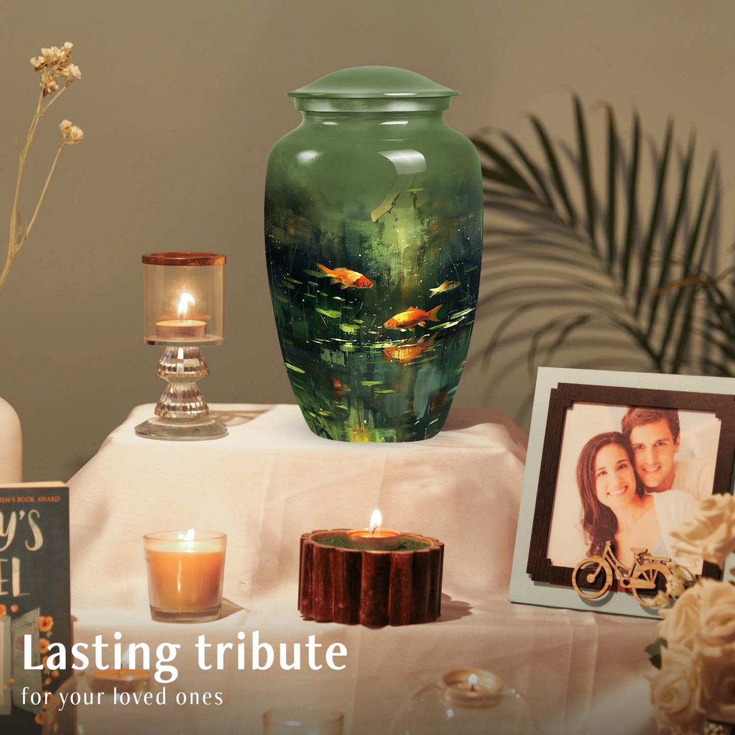 Classic Large Fish Urn, Unique design useful for funeral ashes storage and burial