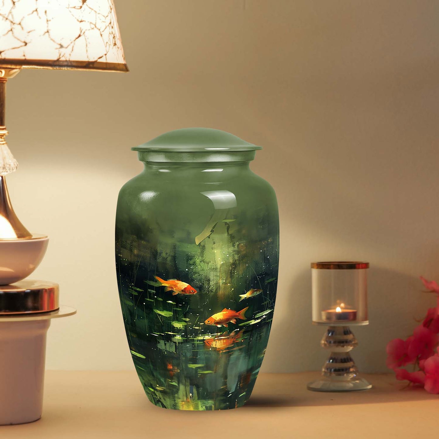 Classic Large Fish Urn, Unique design useful for funeral ashes storage and burial