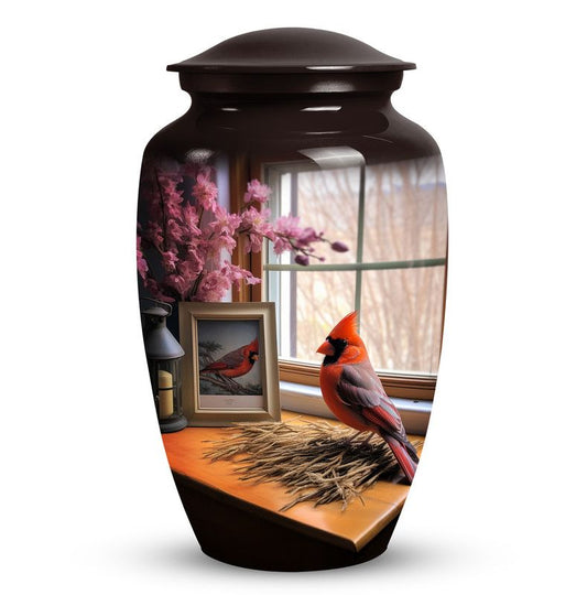 Large Cardinal Bird Cremation Urn for Storing Cremated Human Ashes