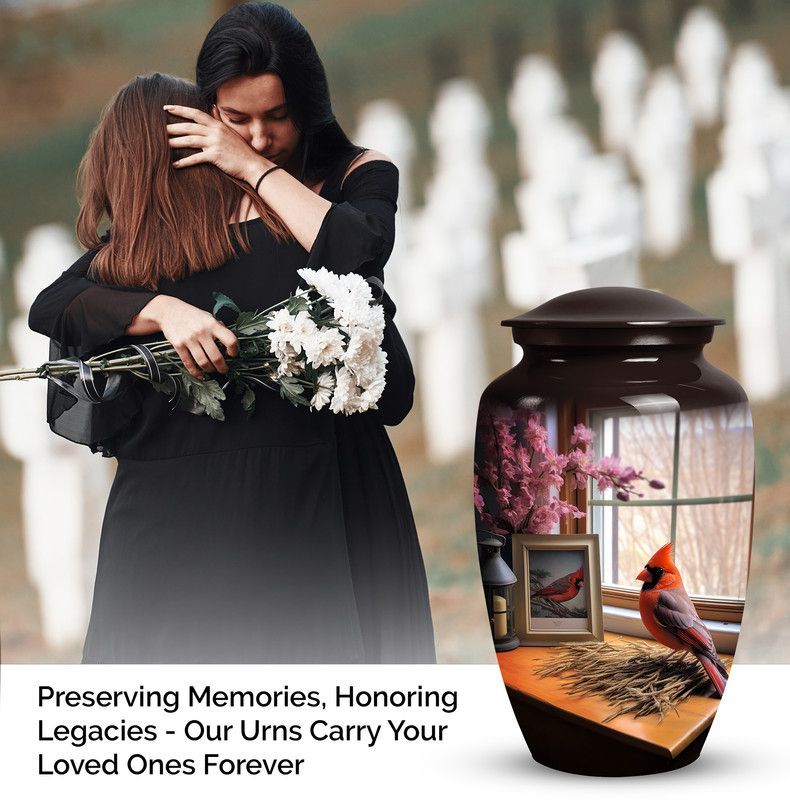 Large Cardinal Bird Cremation Urn for Storing Cremated Human Ashes