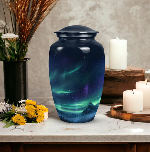 Aurora Borealis Northern Lights Cremation Urn For Ashes