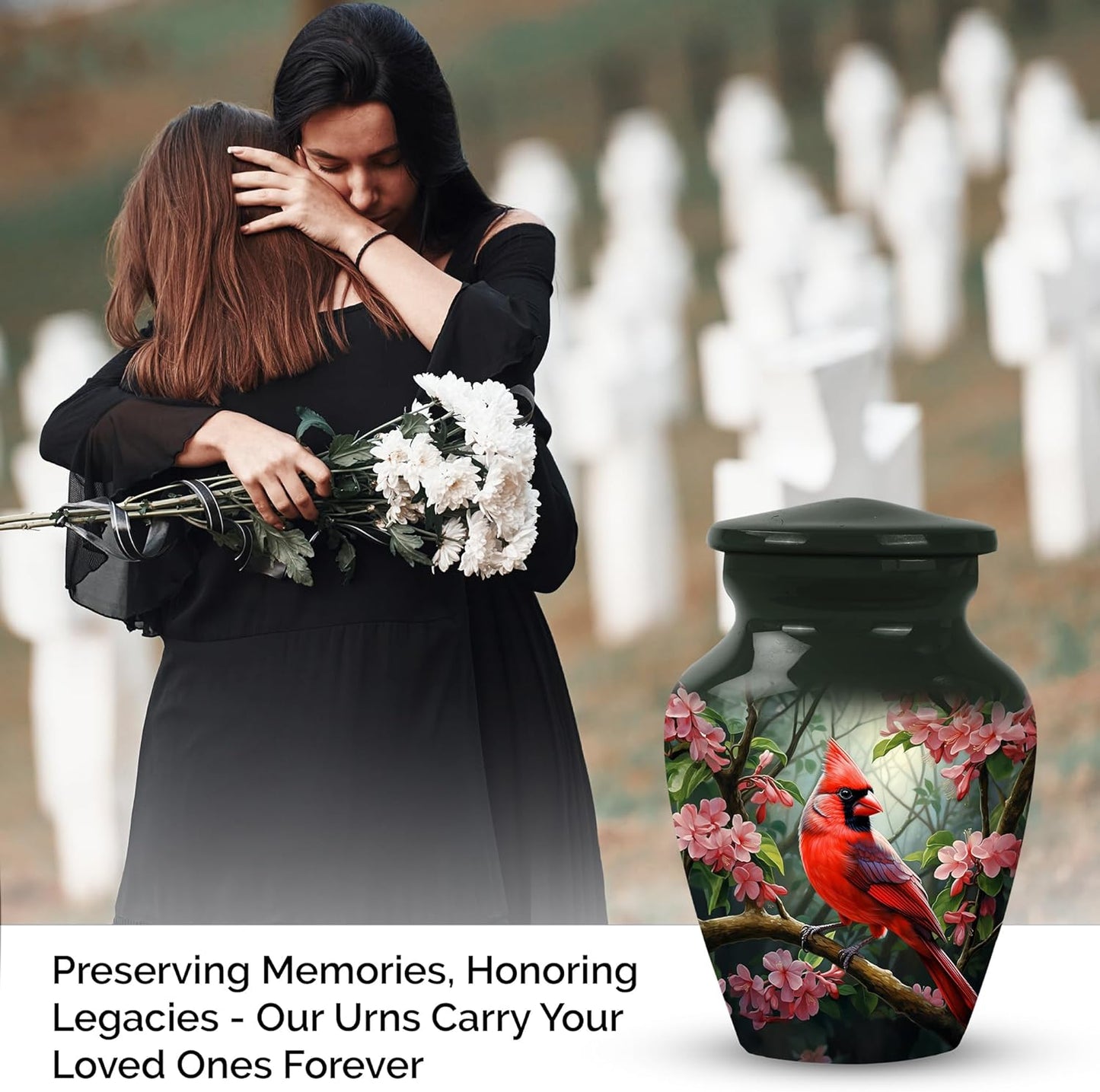 Red Cardinal Cremation Keepsake Urn for Ashes for Women