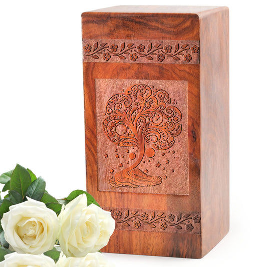 Tree of Life Handmade Wooden Cremation Urn