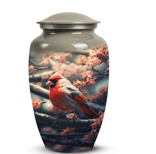 Cardinal Bird Decorative Cremation Urn For Storing Human Ashes
