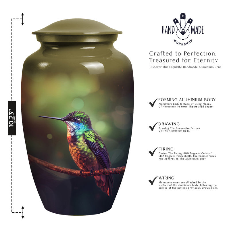 Peaceful Hummingbird On A Tree Cremation Urn For Cremated Ashes