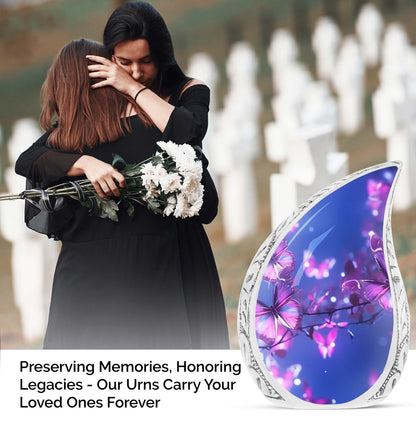 Pink Butterfly Urn, a unique urn for adult female mom's cremation ashes