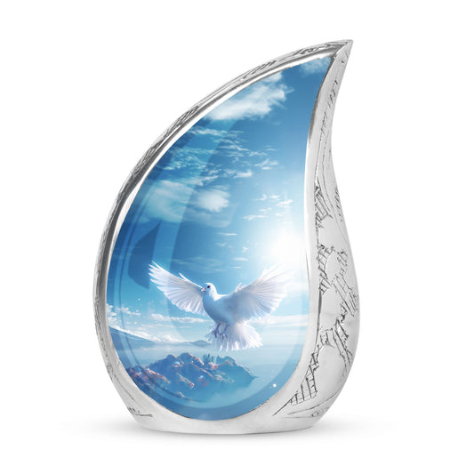 Dove Flying In Clouds Cremation Urn