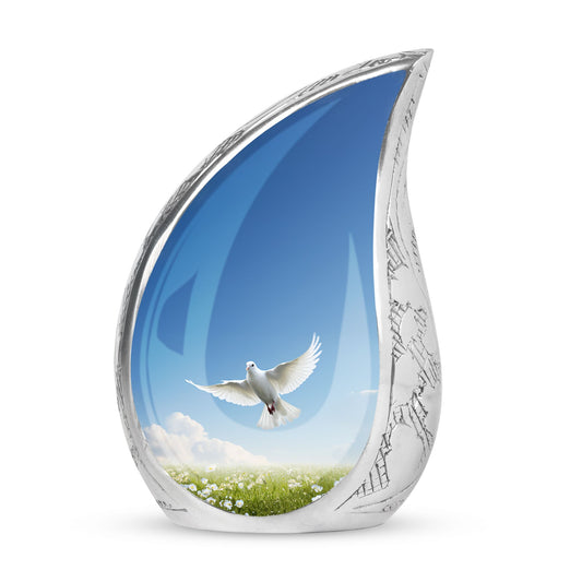 Dove Flying In Garden Cremation Urn For Human Ashes Adult
