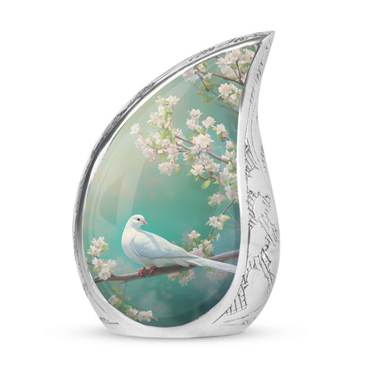 Dove Standing On Tree Cremation Urn
