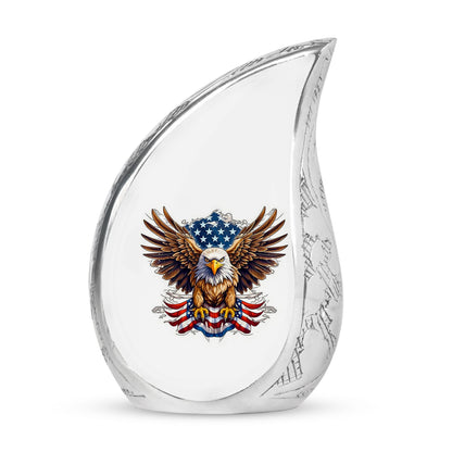 Artistic Eagle With Flag Large Cremation Urns for Human Ashes