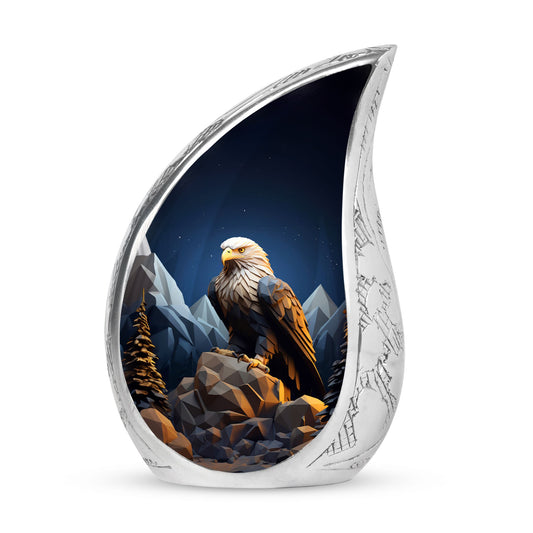 Eagle With Mountain Landscape Cremation Urn | Memorial Cremation Urn