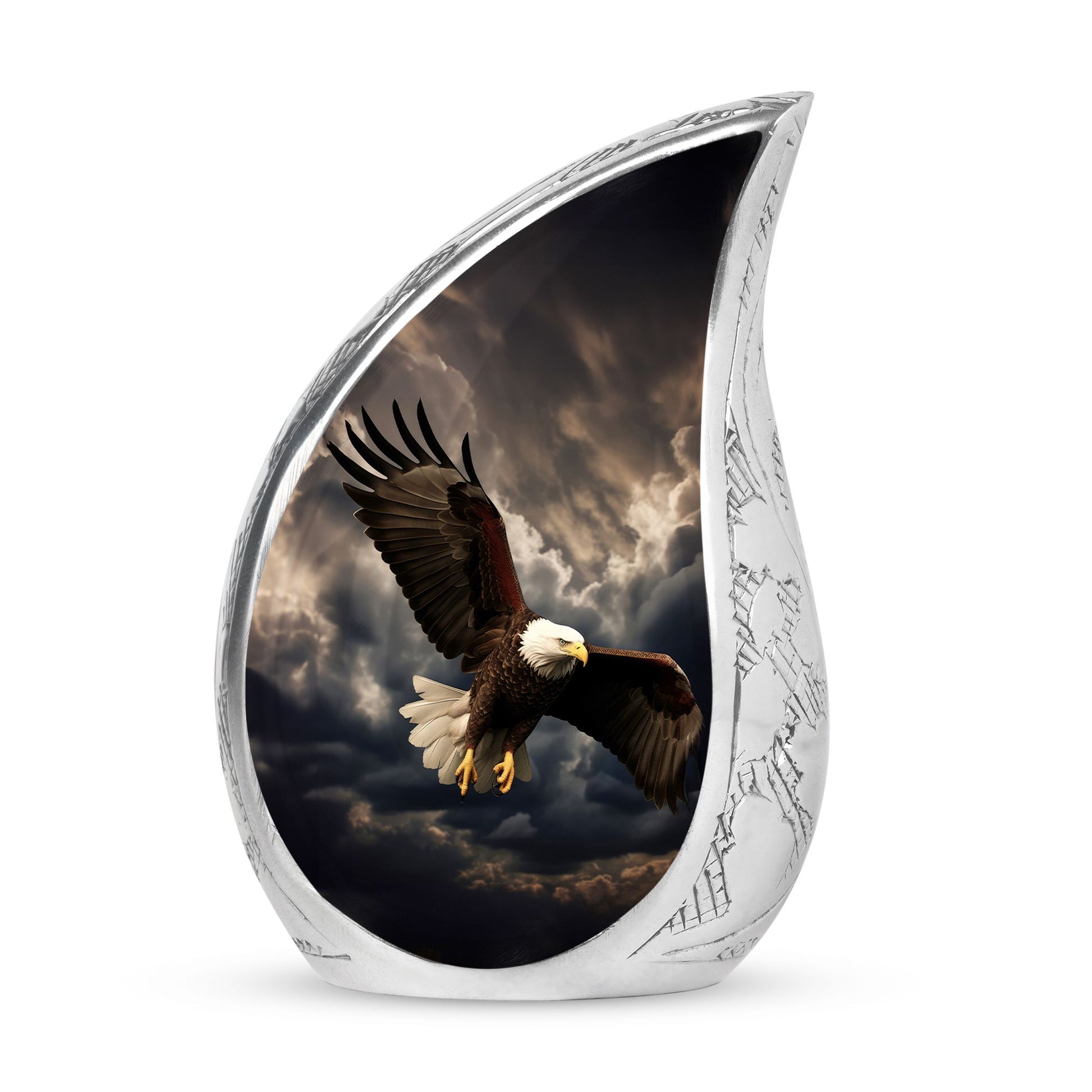 Eagle With Rain Clouds Large Cremation Urn For Ashes | URNSASHES