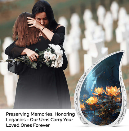 Set of 4 large Lilly cremation urns for female ashes, suitable for burial and funeral decorations
