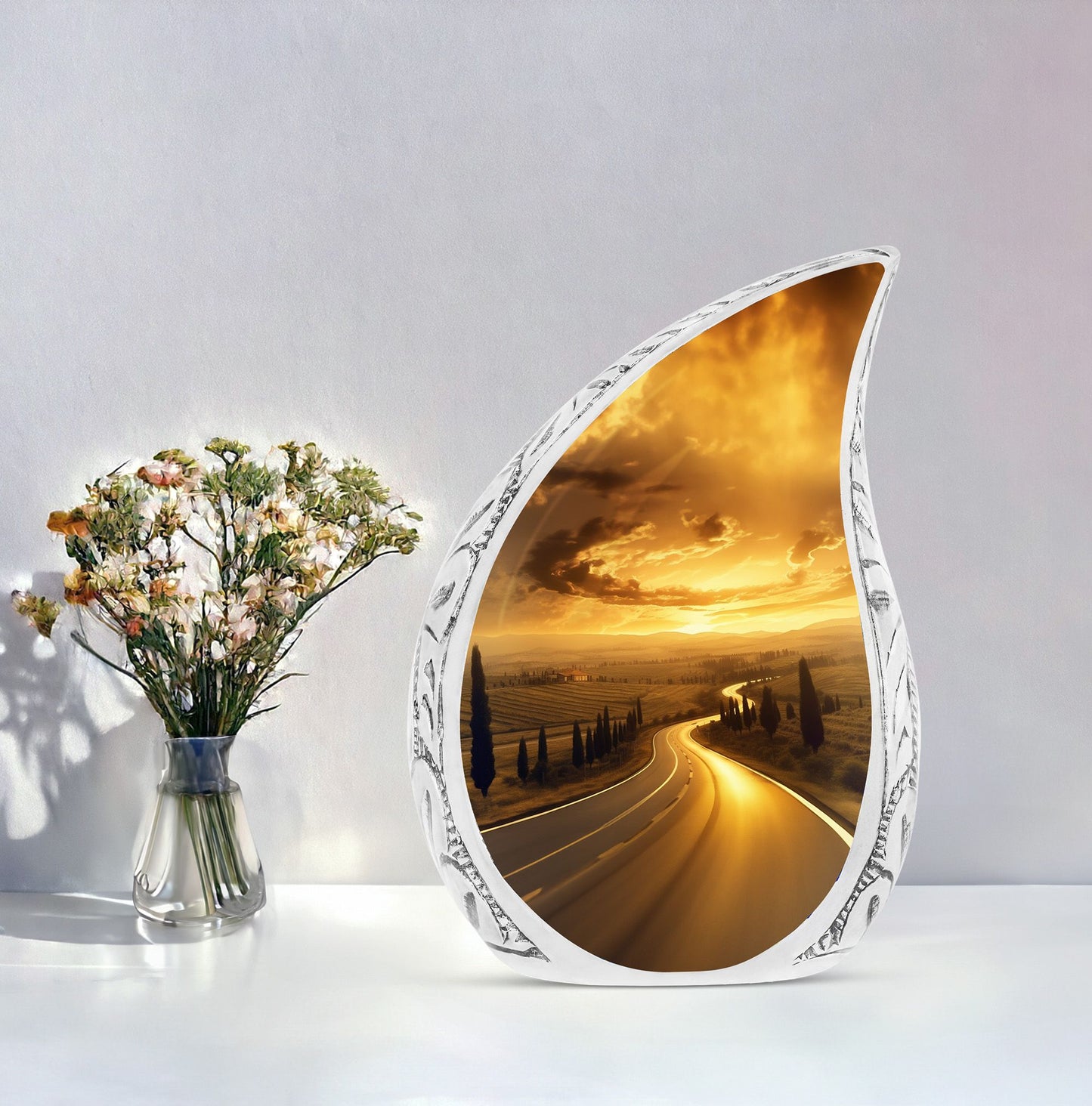 Sunset Boulevard large urn for human ashes, suitable for adult man, a dignified option for funeral urns