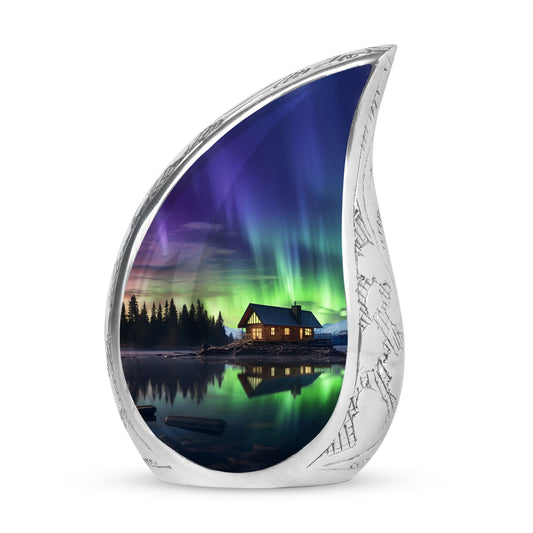 Aurora Borealis Green Northern Lights | Unique Cremation Urn For Ashes
