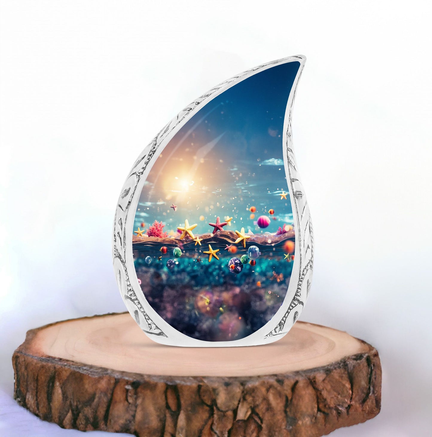 Large Enchanted Dreamscape funeral urn showcasing as elegant and durable Ash Holder for Human Ashes, ideal Urn For Ashes in Cremation Urns category for men.