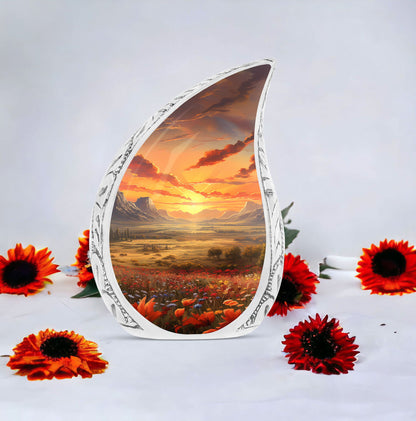 Large Sunset Splendor urn, a beautiful cremation urn for adult human ashes. Ideal for both women and men.