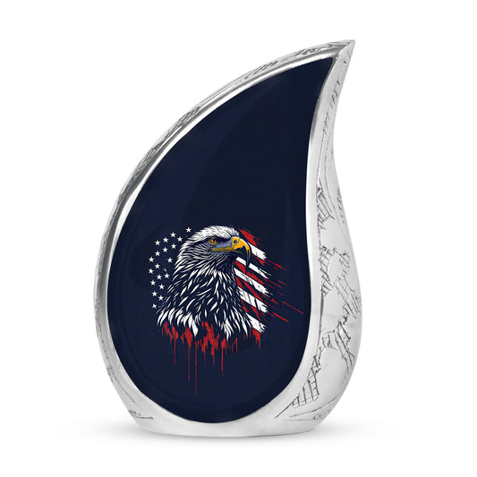 Large Stars and Stripes cremation urn for adult female ashes, suitable for burial and funeral decorations