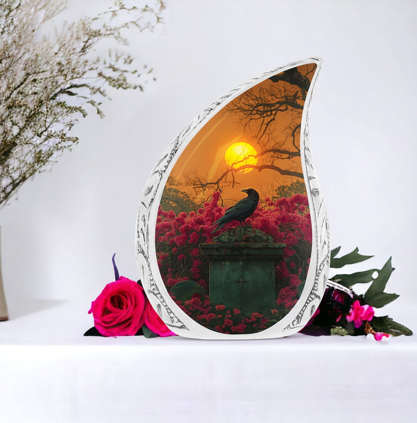 Large Twilight Guardian urn, a decorative choice for adult human ashes, suitable for both men and women