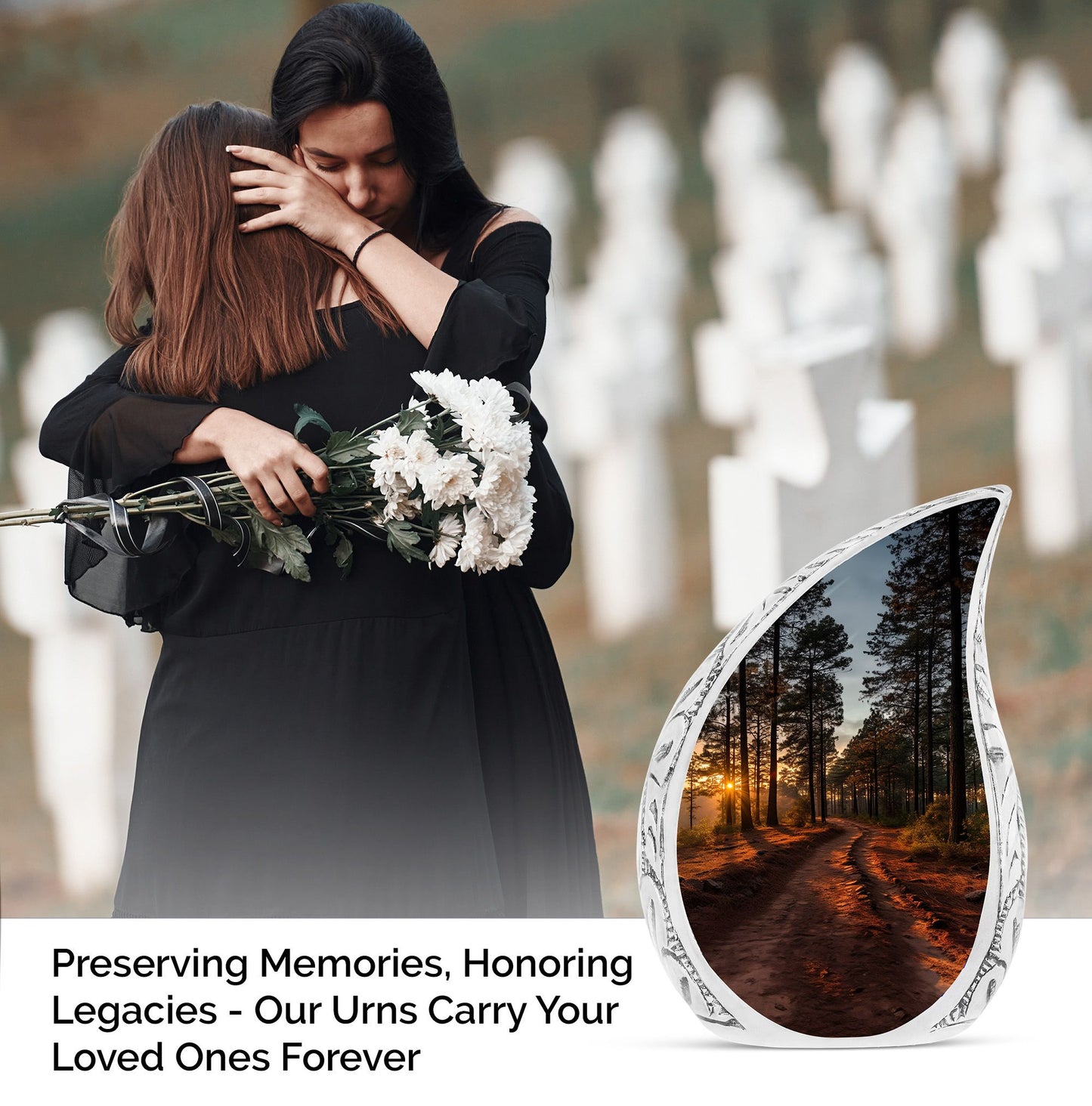 Large Dawn Whispers cremation urn, a sophisticated choice for men looking to honor the ashes of their beloved