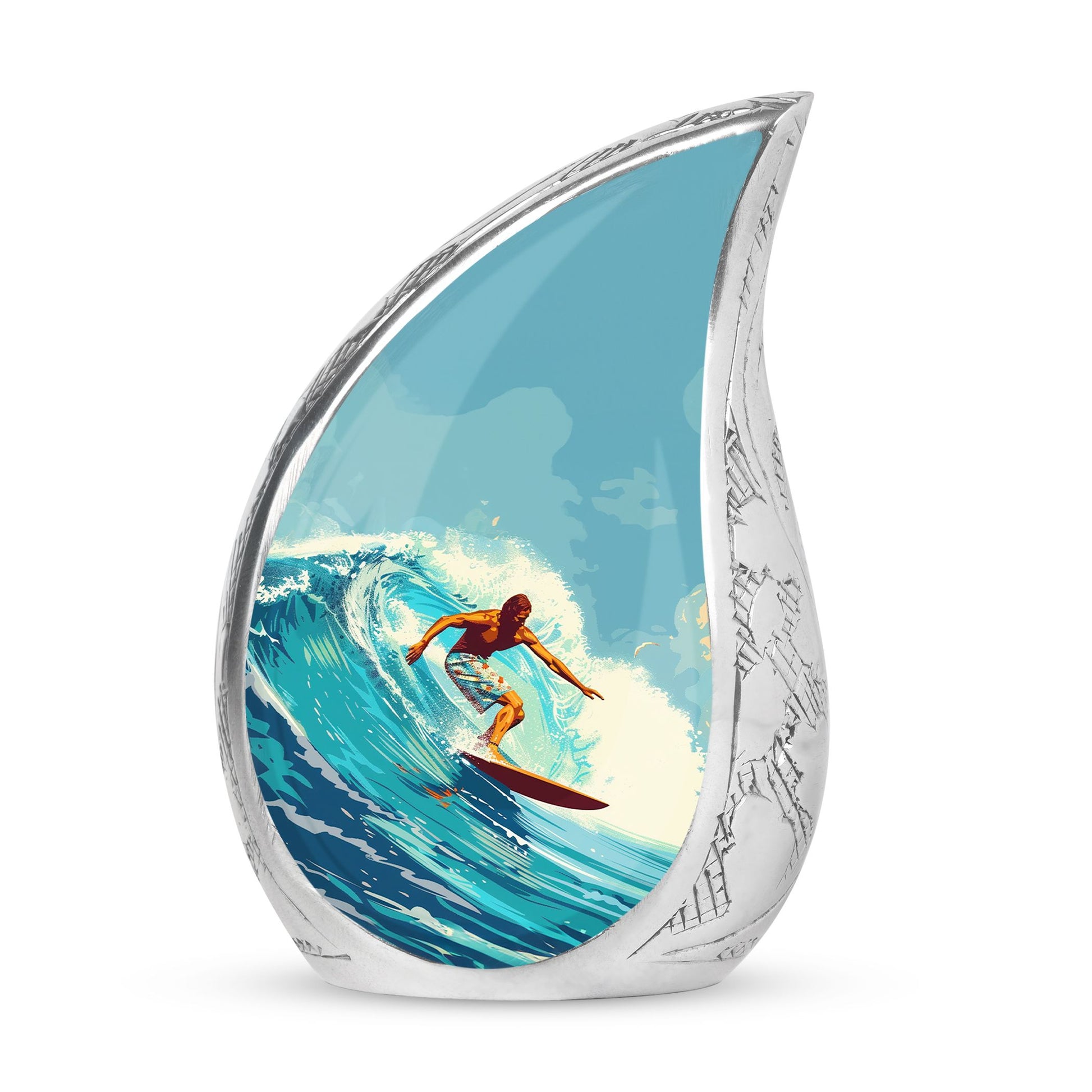Surfing Ocean Waves Cremation Urn | Suitable Urn For Adult Male